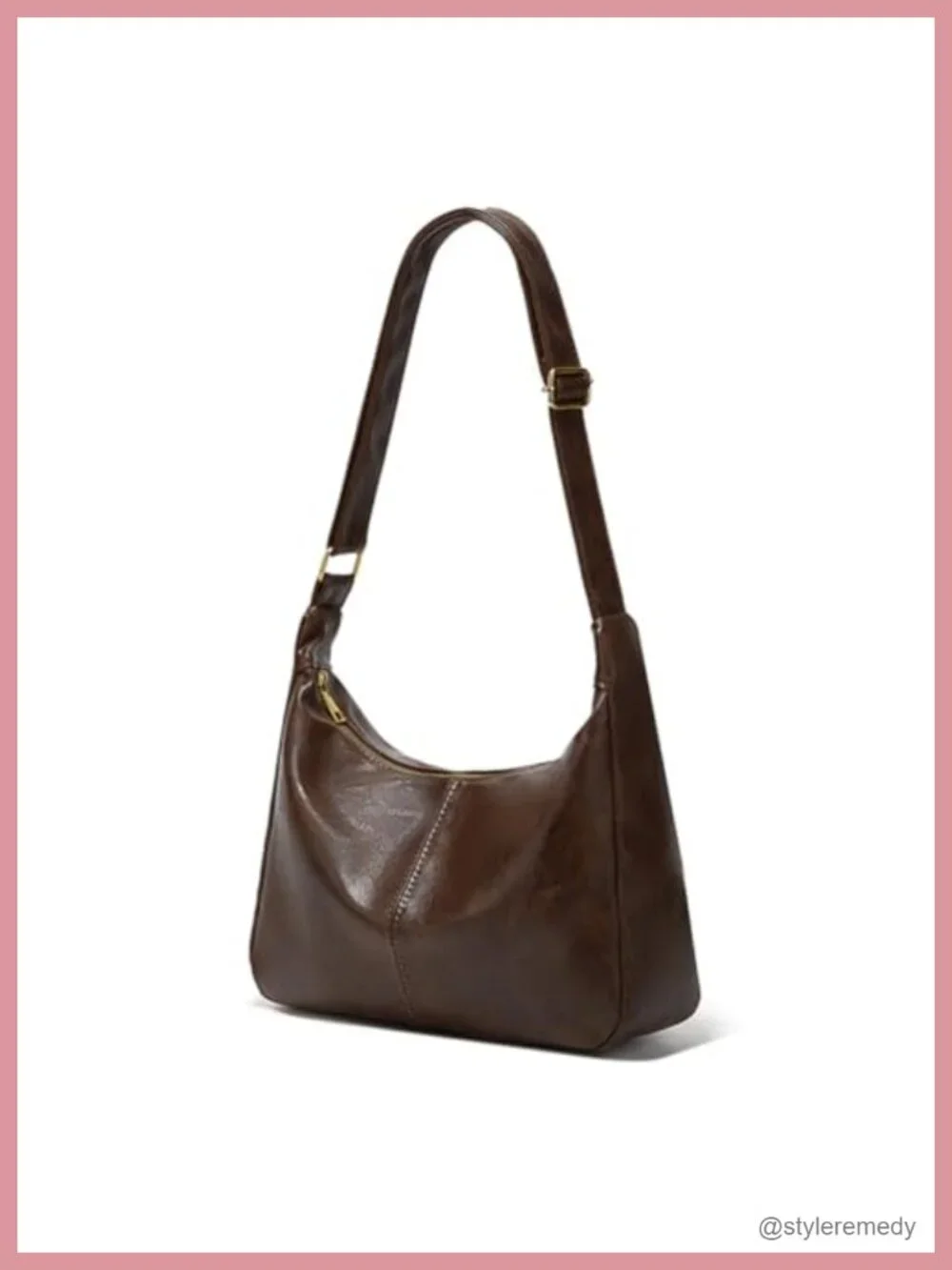 Women's Slouchy Hobo Bag Faux Leather Shoulder Purse with Zipper